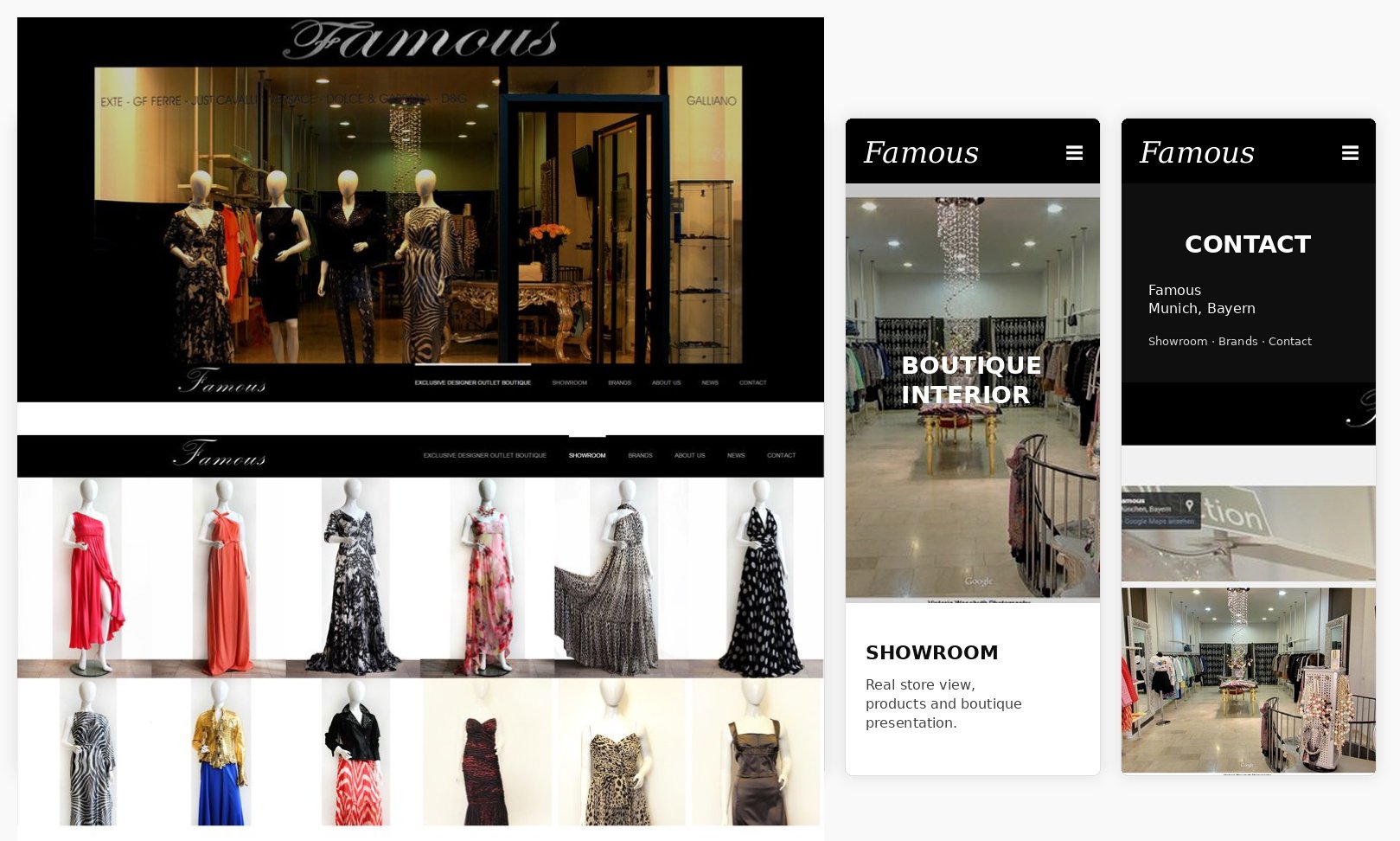 Famous boutique website preview