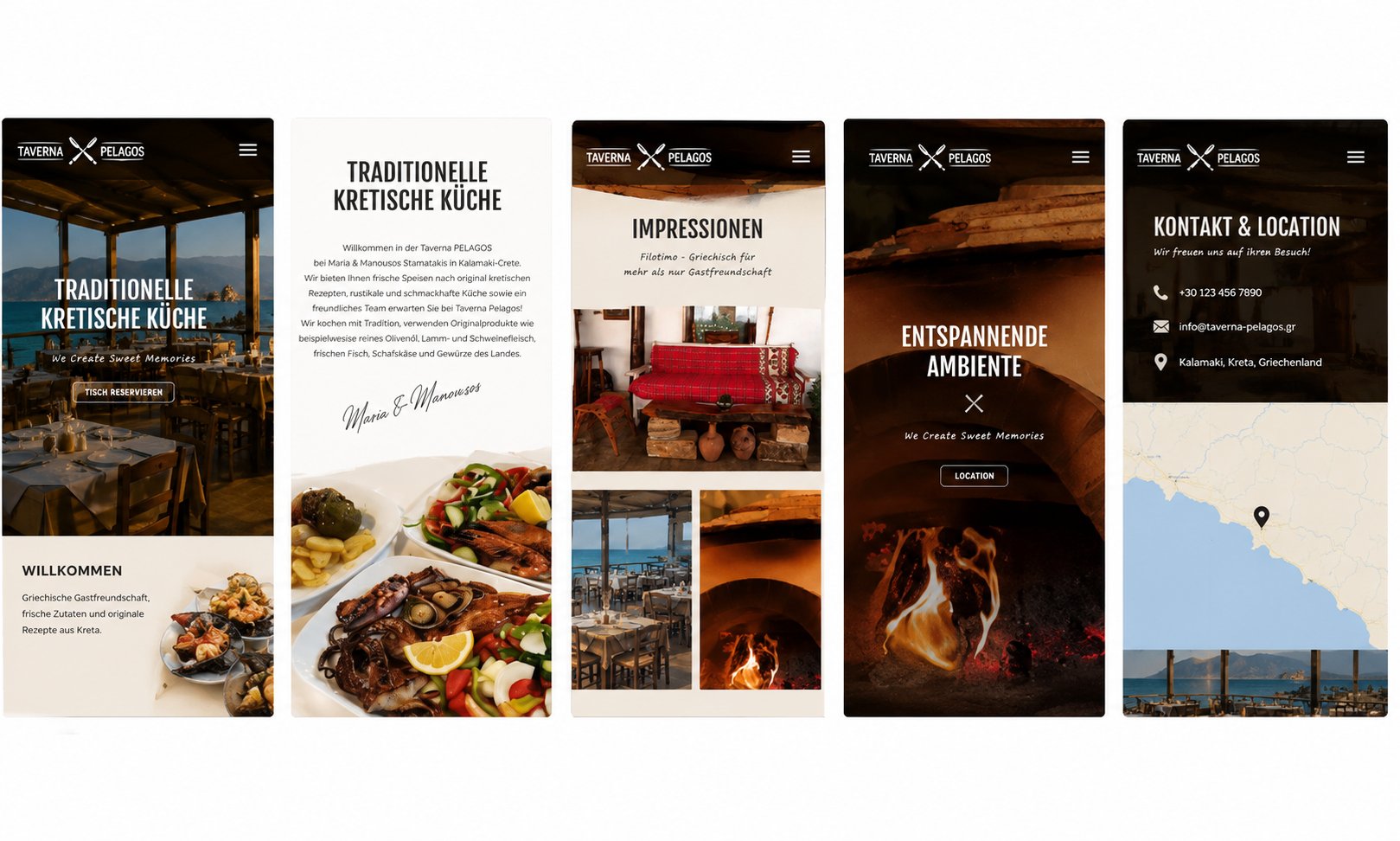 Taverna Pelagos website preview