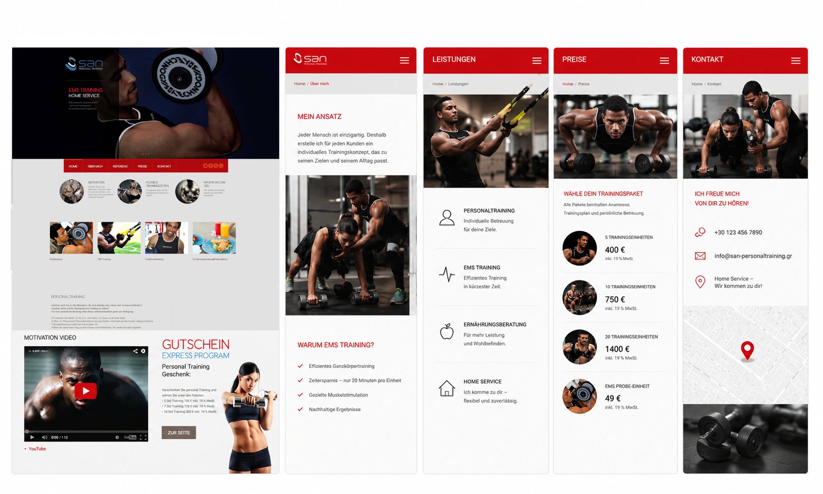 Personal trainer website preview