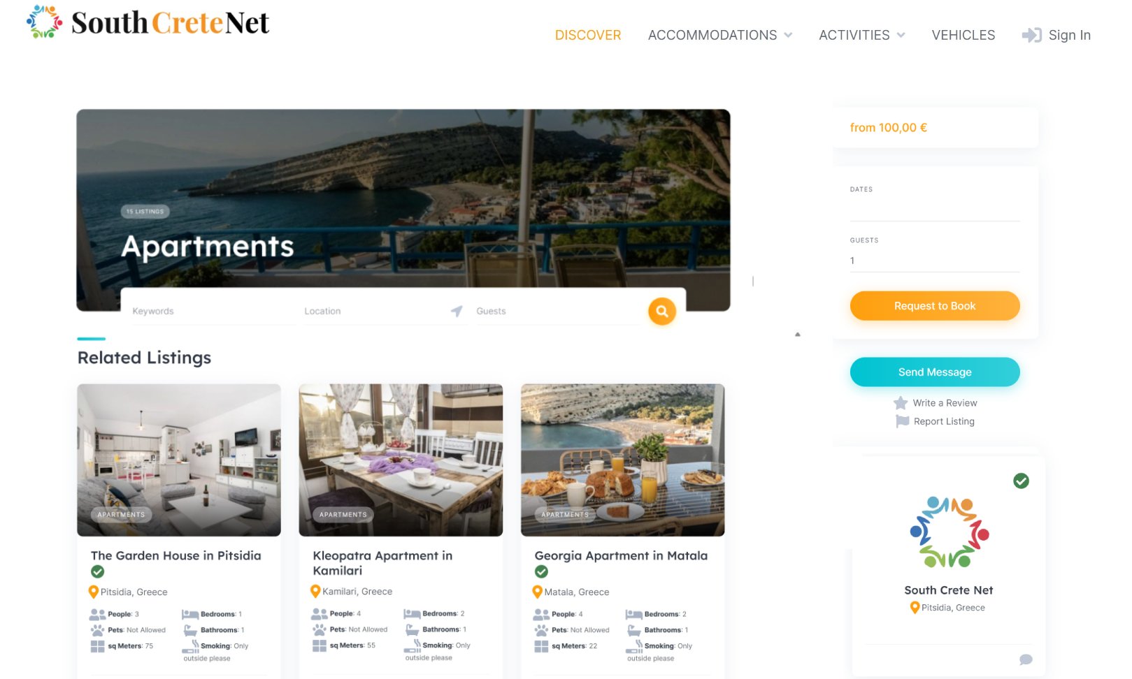 South Crete Net accommodation preview