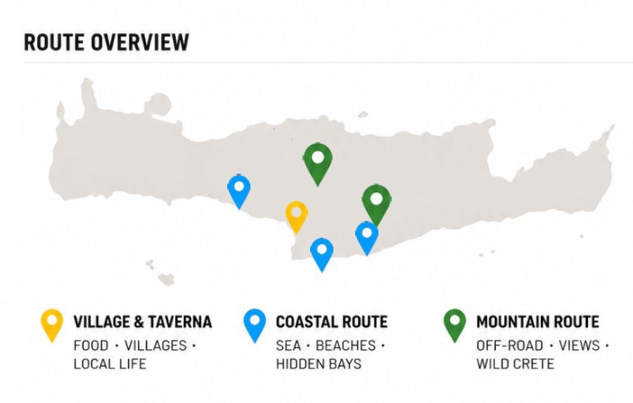 South Crete Safari route overview map