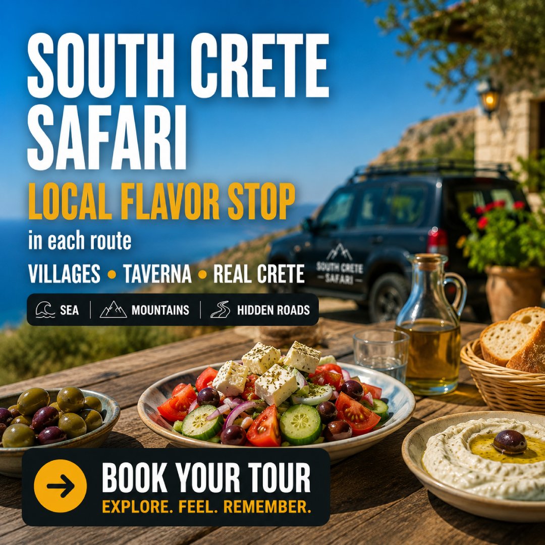 South Crete Safari village and taverna route card